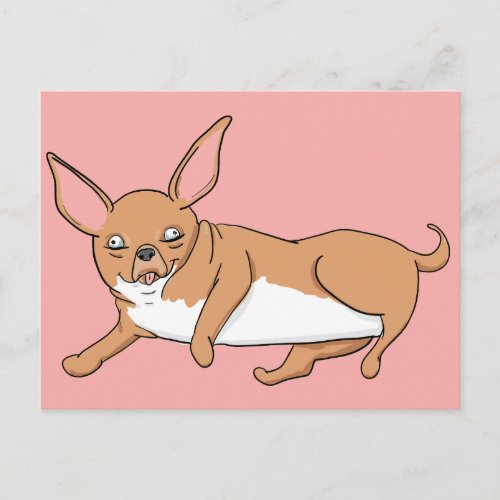 Cute Chihuahua Cartoon Blank Postcard