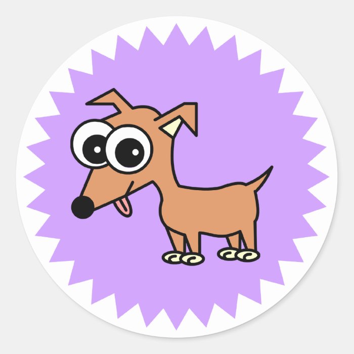 Cute Chihuahua Cartoon Round Sticker