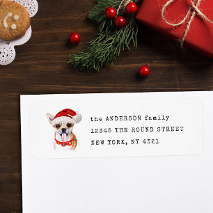 Cute Chihuahua Christmas Dog Return Address Label