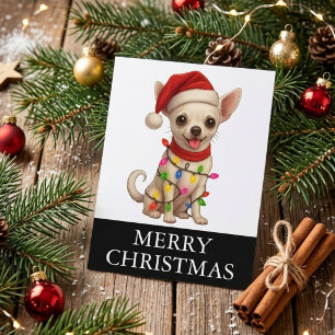 Cute Chihuahua Christmas Santa Dog Holiday Postcard