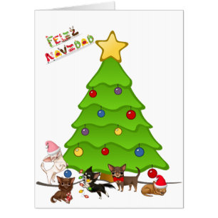 Cute Chihuahua Christmas Tree Card