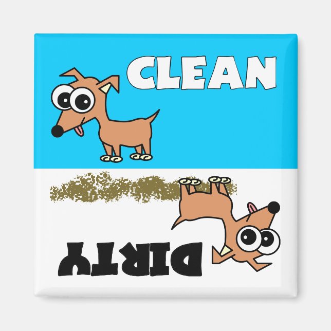 Cute Chihuahua Clean / Dirty Dishwasher Magnet (Front)