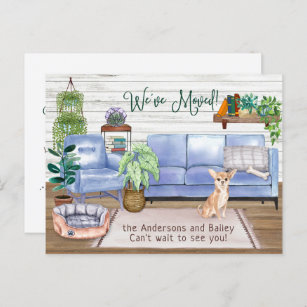 Cute Chihuahua Cozy New Home Moving         Announcement Postcard