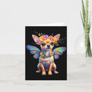 Cute Chihuahua Dog Angel With Wings  Card