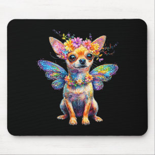 Cute Chihuahua Dog Angel With Wings  Mouse Pad