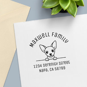 Cute Chihuahua Dog Arch Family Address Self-inking Stamp