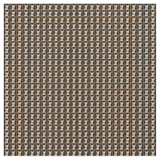 Cute Chihuahua Dog Beige Tan Black Pattern Design Fabric