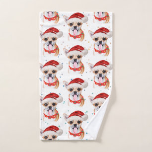 Cute Chihuahua Dog Christmas Pattern Hand Towel