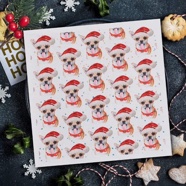Cute Chihuahua Dog Christmas Pattern Napkins (Creator Uploaded)