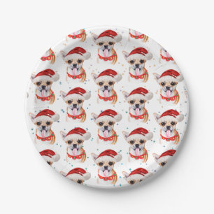 Cute Chihuahua Dog Christmas Pattern Paper Plates