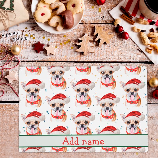 Cute Chihuahua Dog Christmas Pattern Placemat (Creator Uploaded)