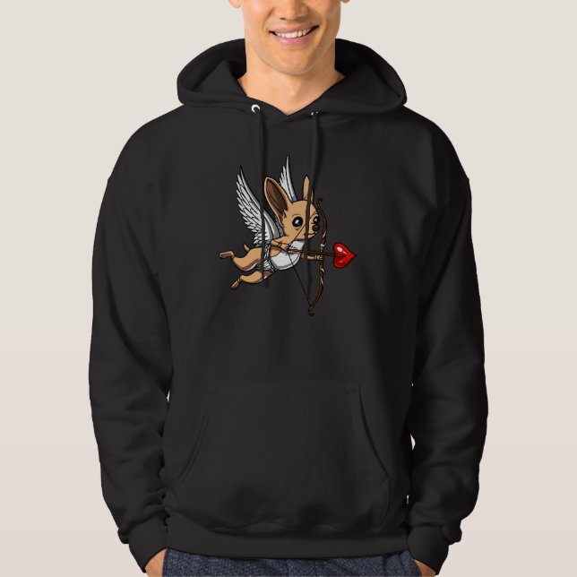 Cute Chihuahua Dog Cupid Hoodie (Front)