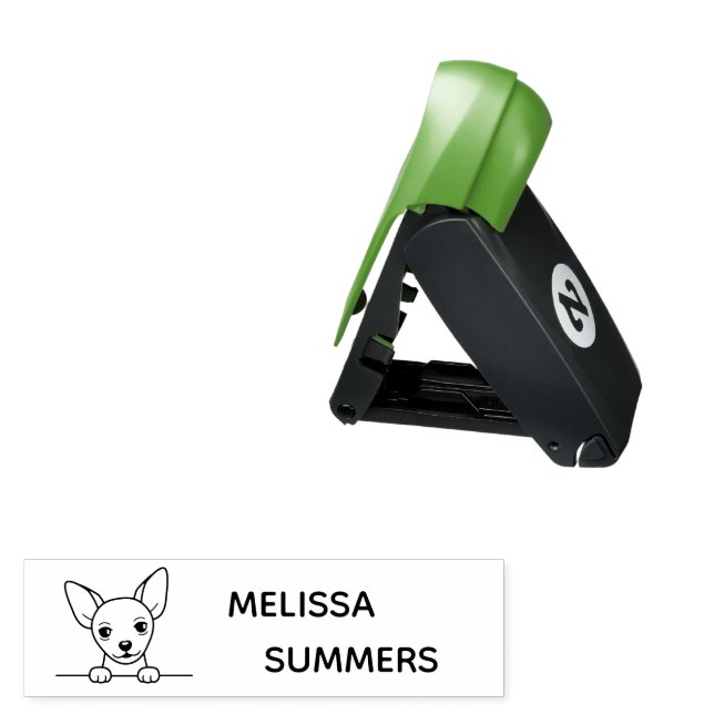 Cute Chihuahua Dog Custom Name Pocket Stamp (Open with Design)