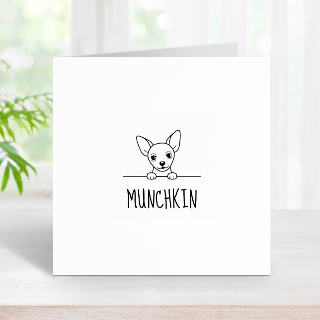 Cute Chihuahua Dog Custom Name Rubber Stamp (Creator Uploaded)