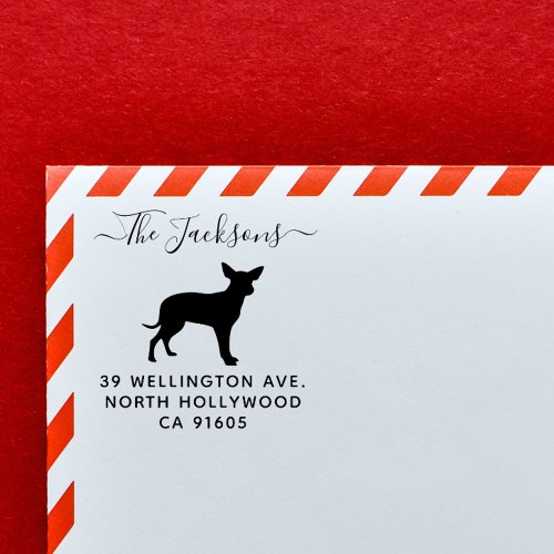 Cute Chihuahua Dog Family Name Return Address Self_inking Stamp