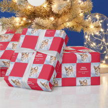 Cute Chihuahua Dog in Snow Red Christmas