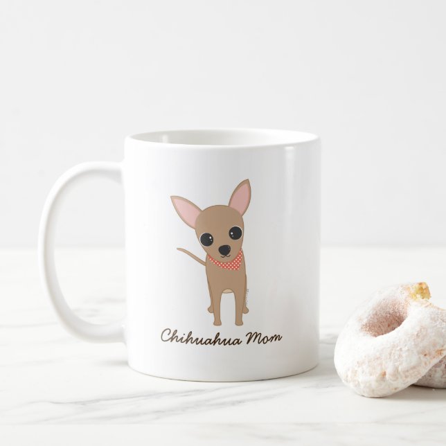 Cute Chihuahua Dog Mom  Coffee Mug (With Donut)