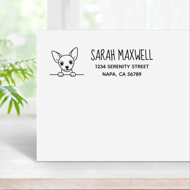 Cute Chihuahua Dog Return Address Rubber Stamp (Creator Uploaded)