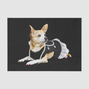 Cute Chihuahua Dog Tan Brown Black Elegant Tissue Paper