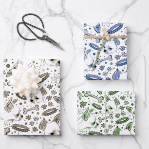 Cute Chihuahua Dog Wrapping Paper Set of 3