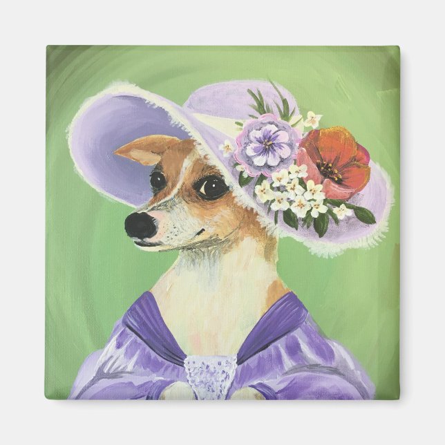 Cute Chihuahua Dress Up Magnet (Front)