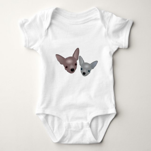 Cute Chihuahua Faces Baby Bodysuit (Front)