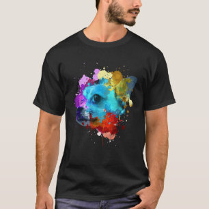 Cute Chihuahua For Men Women Watercolor Face Dog L T-Shirt