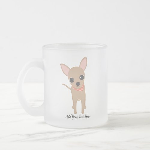 Cute Chihuahua Frosted Glass Coffee Mug