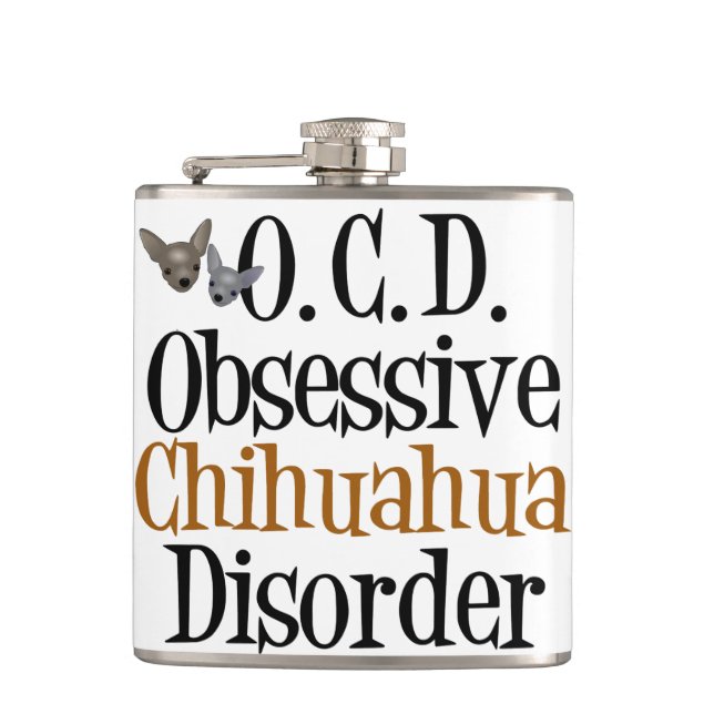 Cute Chihuahua Hip Flask (Front)