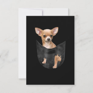 Cute Chihuahua In Your Pocket Christmas RSVP Card