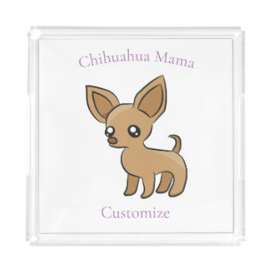 Cute Chihuahua Mama Art Thunder_Cove Acrylic Tray