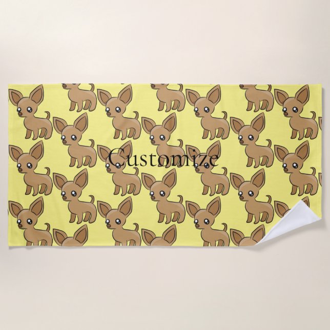 Cute Chihuahua Mama Art Thunder_Cove Beach Towel (Front)