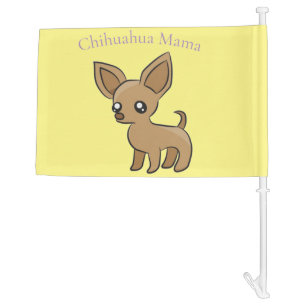 Cute Chihuahua Mama Art Thunder_Cove Car Flag