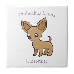 Cute Chihuahua Mama Art Thunder_Cove Ceramic Tile