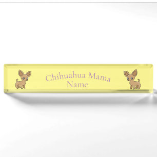 Cute Chihuahua Mama Art Thunder_Cove Desk Name Plate
