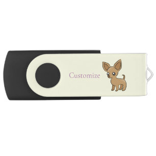 Cute Chihuahua Mama Art Thunder_Cove Flash Drive