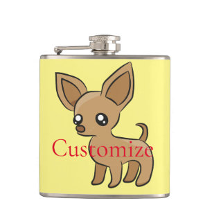 Cute Chihuahua Mama Art Thunder_Cove Flask