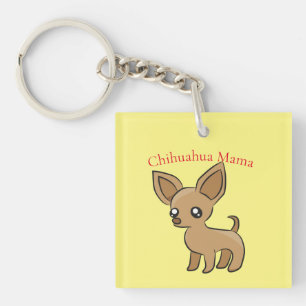 Cute Chihuahua Mama Art Thunder_Cove Keychain