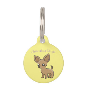 Cute Chihuahua Mama Art Thunder_Cove Pet ID Tag