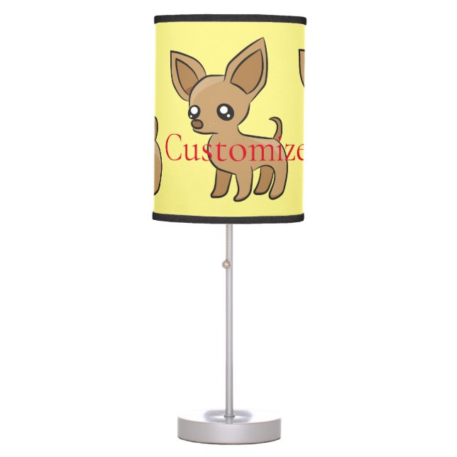 Cute Chihuahua Mama Art Thunder_Cove Table Lamp (Front)