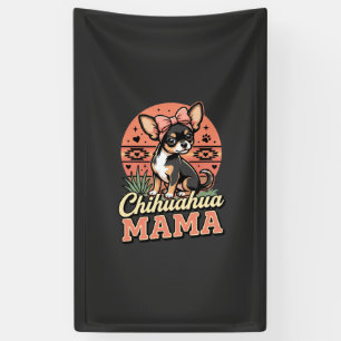 Cute Chihuahua Mama Bow Dog Mom Banner