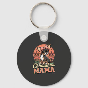 Cute Chihuahua Mama Bow Dog Mom Keychain