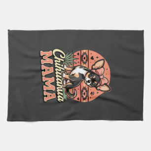 Cute Chihuahua Mama Bow Dog Mom Kitchen Towel