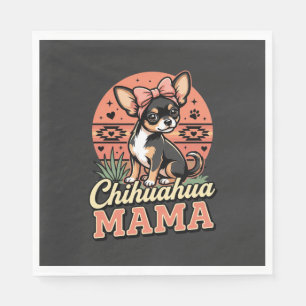 Cute Chihuahua Mama Bow Dog Mom Napkins