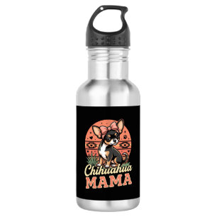 Cute Chihuahua Mama Bow Dog Mom Stainless Steel Water Bottle