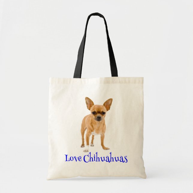 Cute Chihuahua Mom Puppy Dog Dad Rescue Adoption Tote Bag (Front)