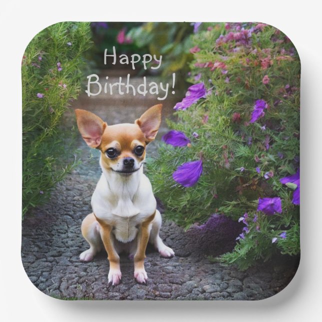 Cute Chihuahua Paper Plates (Front)