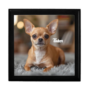 Cute Chihuahua Personalized Jewelry Keepsake Box