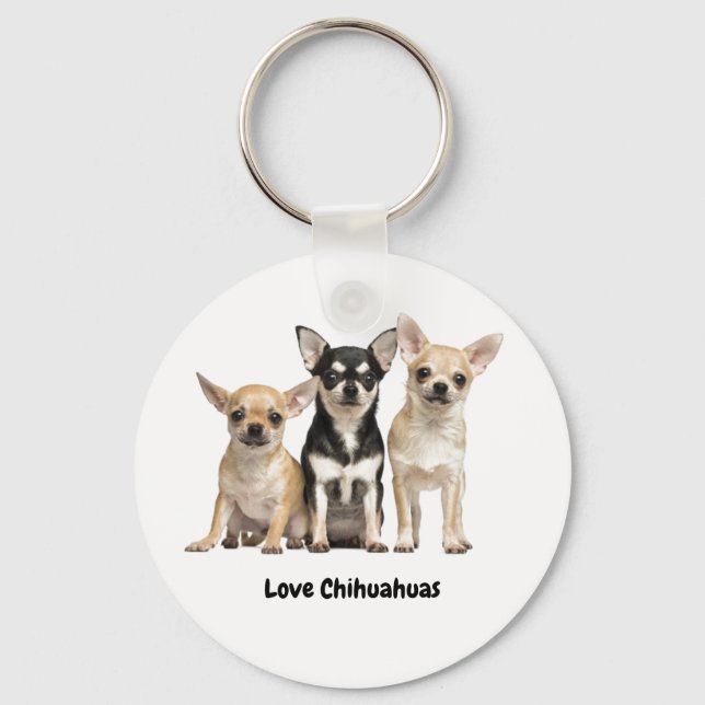 Cute Chihuahua Puppies Keychain (Front)