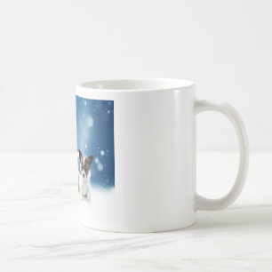 Cute Chihuahua Puppies with Santa Hat Christmas Coffee Mug